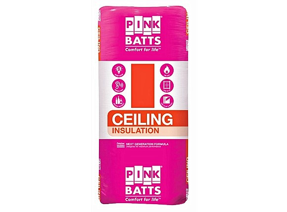 pink batts r5.0 1160mm x 430mm x 220mm 4.0m² ceiling insulation - 8 pack