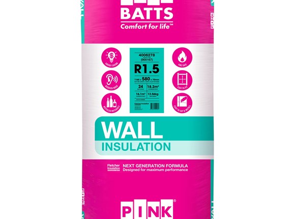 pink batts r1.5 1160mm x 580mm x 70mm 16.2m² insulation - 24 pack
