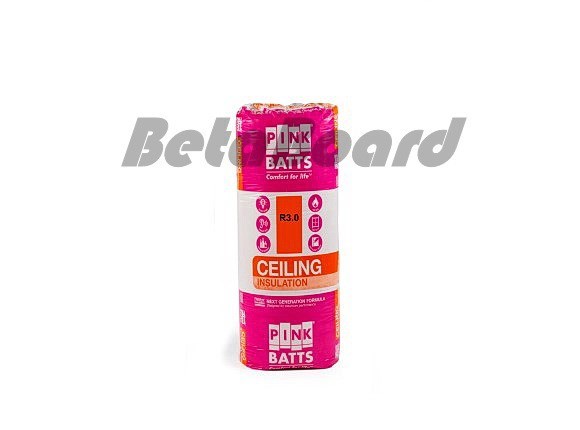 pink batts r3.0 1160mm x 430mm x 155mm 8.0m² ceiling insulation - 16 pack