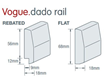 Vogue dado rail cross section profile drawing | EasyCraft Dado Panelling & Dado Rail