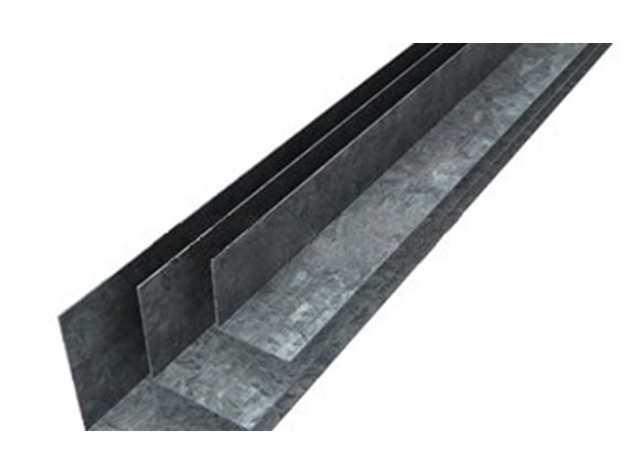 Galvanised steel framing angles in graduated leg sizes, stacked and overlapping on a white background