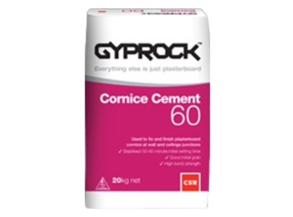 csr gyprock cornice cement 60 minute 20kg bag