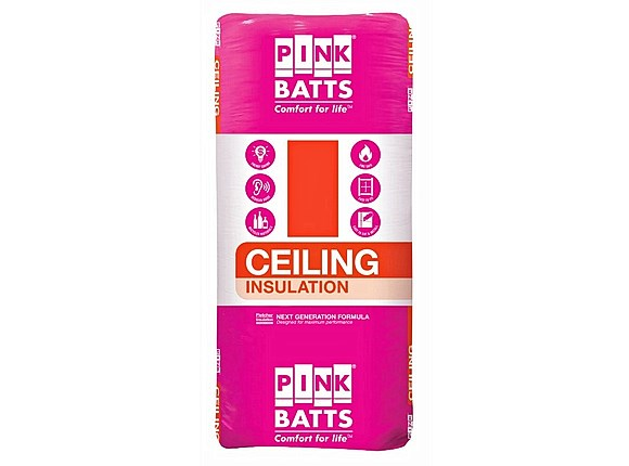 pink batts r4.1 1160mm x 430mm x 215mm 4.99m² ceiling insulation - 10 pack