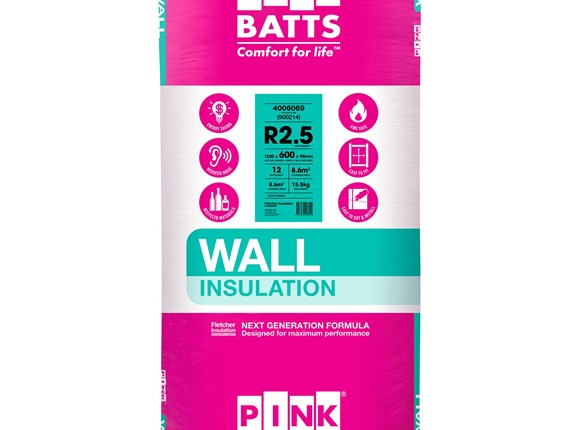pink batts hd r2.5 1200mm x 600mm x 90mm 8.6m² insulation - 12 pack