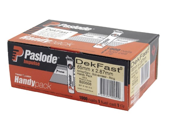 paslode impulse dekfast 65x2.87 ag nails x 1000 b20558