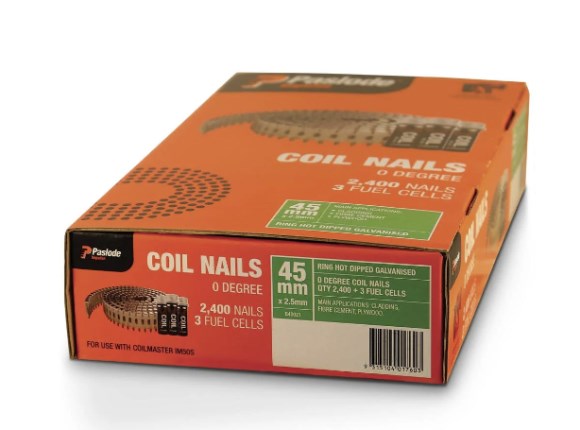 paslode coil 45x2.5 ring hdg x 2400 b40021