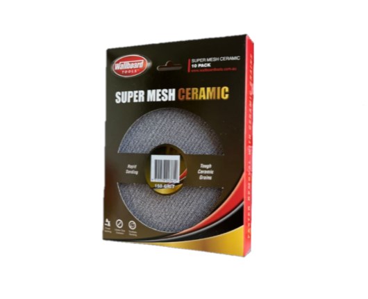 wallboard super mesh ceramic pads 225mm 150grit pack 10