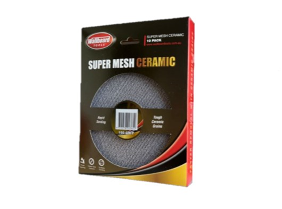 wallboard super mesh ceramic pads 225mm 180grit pack 10