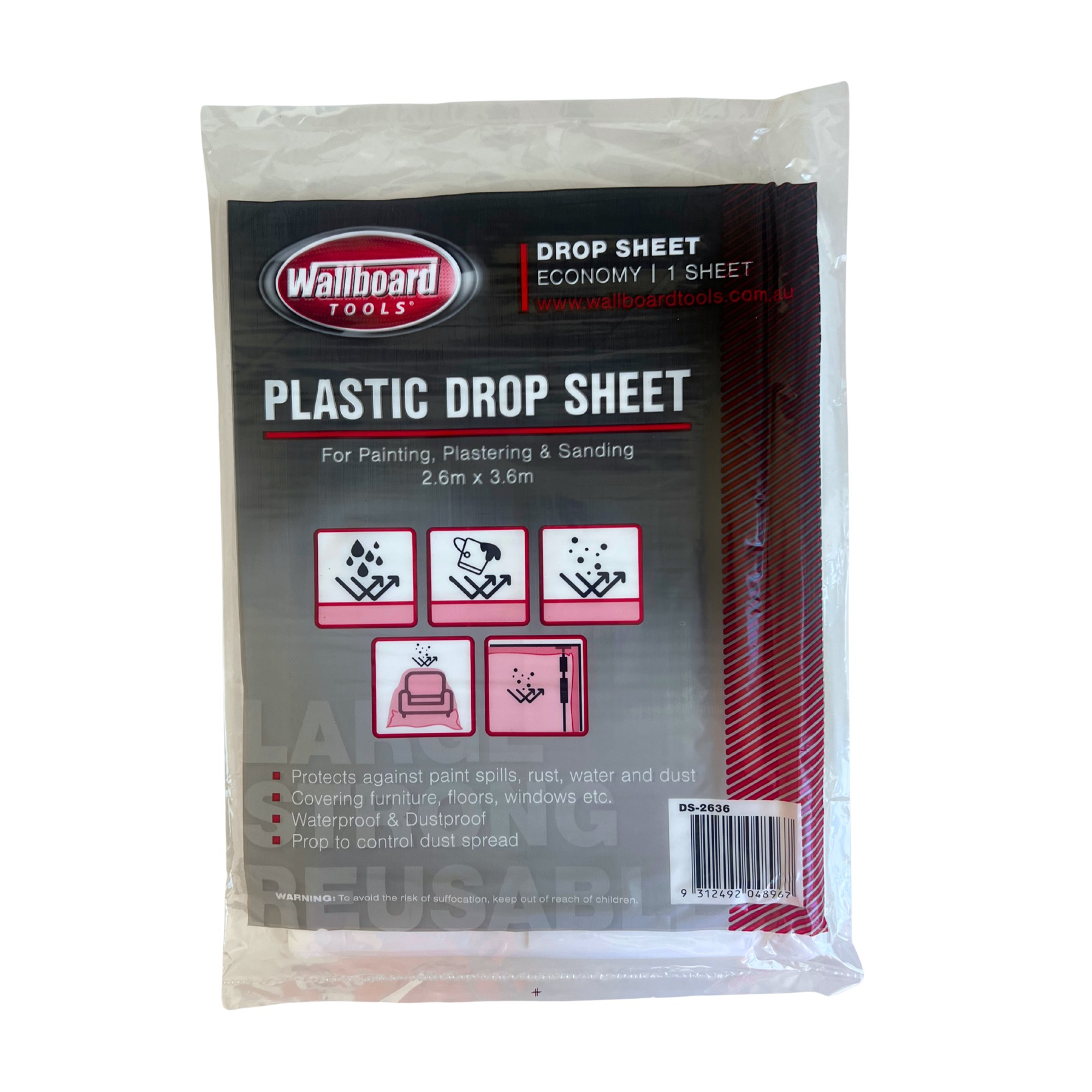 drop sheet plastic 2.6m x 3.6m