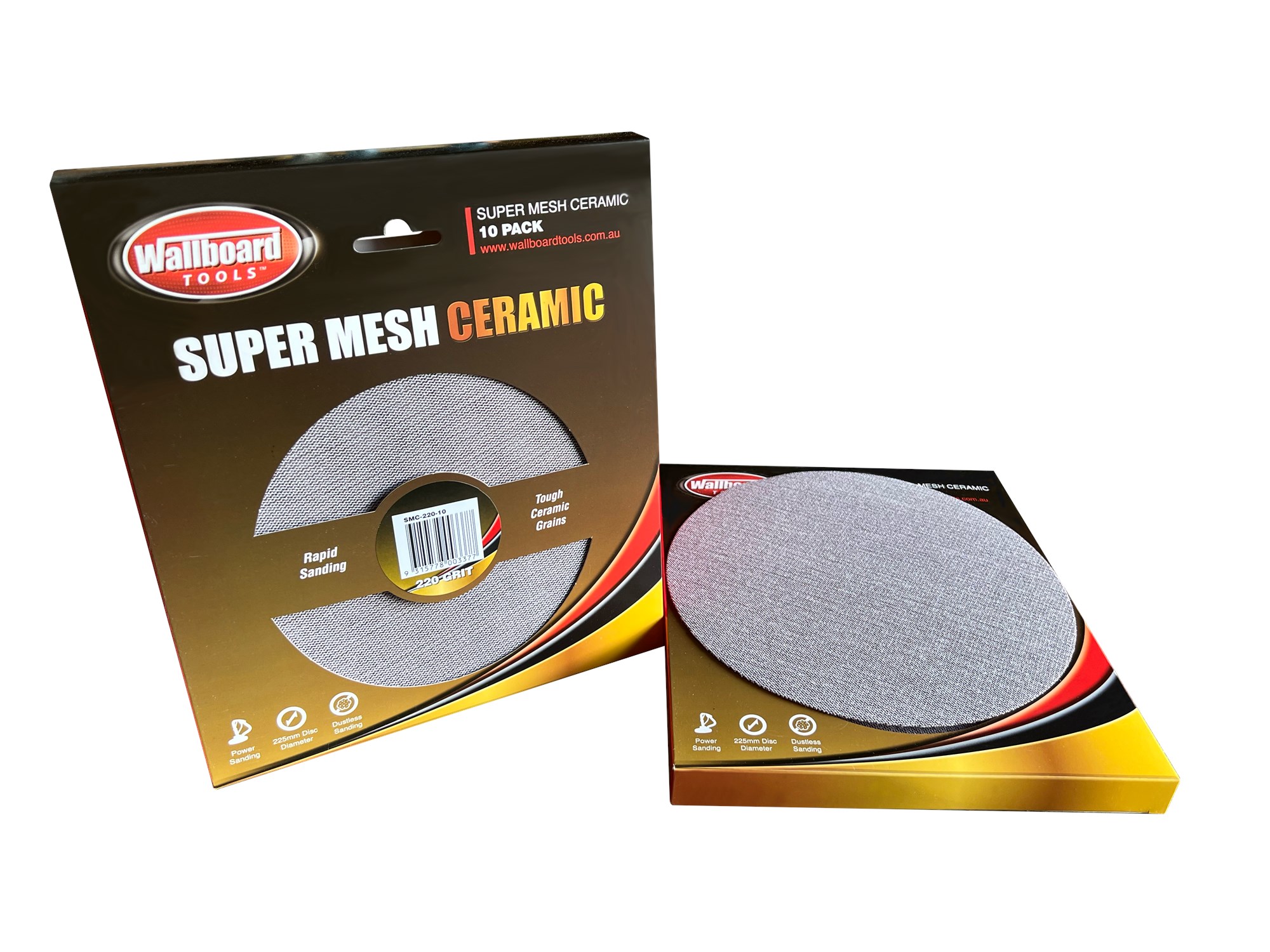 wallboard super mesh ceramic pads 225mm 80grit pack 10