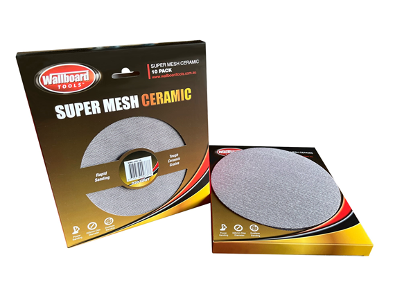 wallboard super mesh ceramic pads 225mm 80grit pack 10